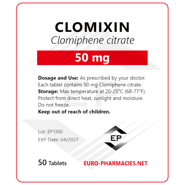 Clomixin (Clomid) 50mg/tabs 50 tabs - Baggies - Euro Pharmacies