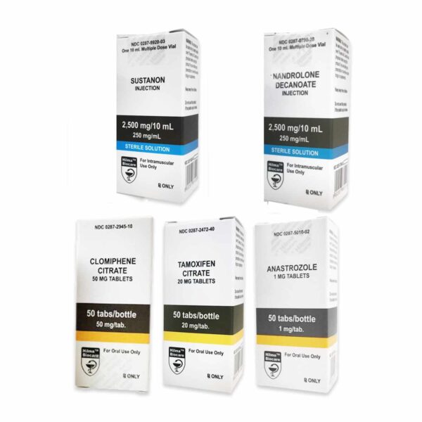 PACOTE DE MASSA NÍVEL I (INJETIVO) SUSTANON 250 + DECA 250 + TPC (8 SEMANAS) Hilma