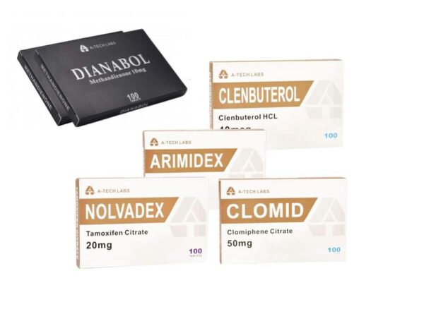 ORAL DRY MUSCLE PACK A TECH LABS DIANABOL CLENBUTEROL PCT 8 SEMANAS 1