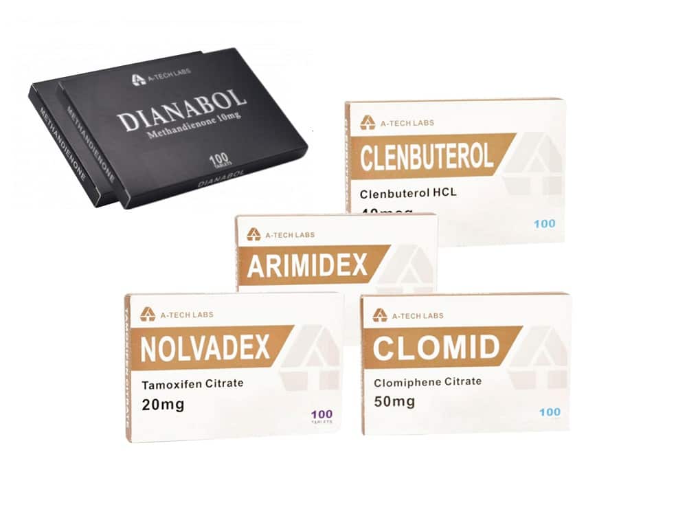ORAL DRY MUSCLE PACK A TECH LABS DIANABOL CLENBUTEROL PCT 8 SEMANAS 1