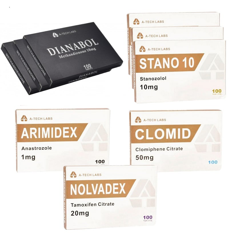 Pacote para Ganho de Massa Muscular Magra com Esteroides Orais Dianabol Winstrol 8 Semanas A Tech Labs 1