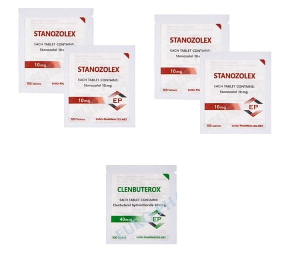 Pacote para perda de peso, emagrecimento, farmácias europeias, Clenbuterol, Winstrol, 10 semanas