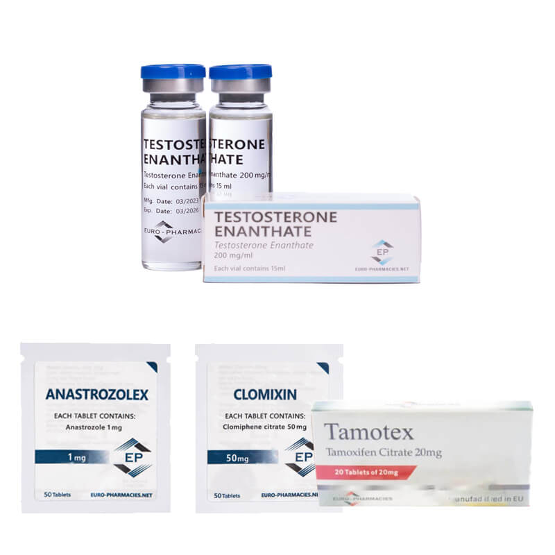 Kit para ganho de massa (INJETÁVEL) TESTOSTERONA ENANTATO 250 + PROTEÇÃO + TPC Euro Pharmacies
