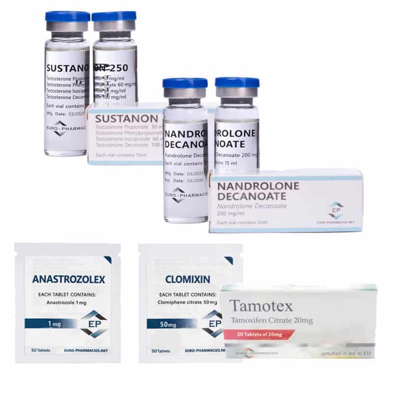 Pacote para Ganho de Massa Nível II (Injetável): Sustanon 250 + Deca 250 + TPC (8 semanas) Euro Pharmacies