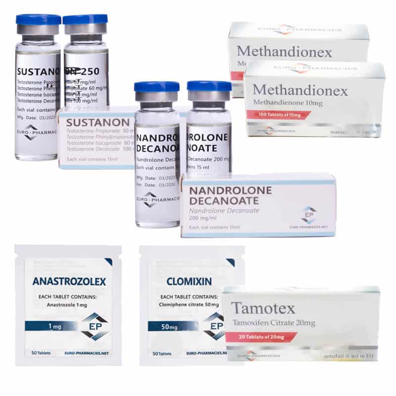Pacote de Ganho de Massa Nível III (Injetável): Sustanon + Deca + Dianabol (8 semanas) Euro Pharmacies