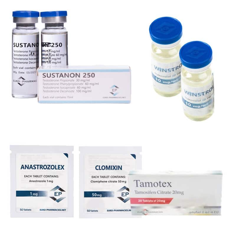 Pacote de Ganho de Massa Magra Nível II (Injetável) Sustanon + Estanozolol (8 semanas) Euro Pharmacies