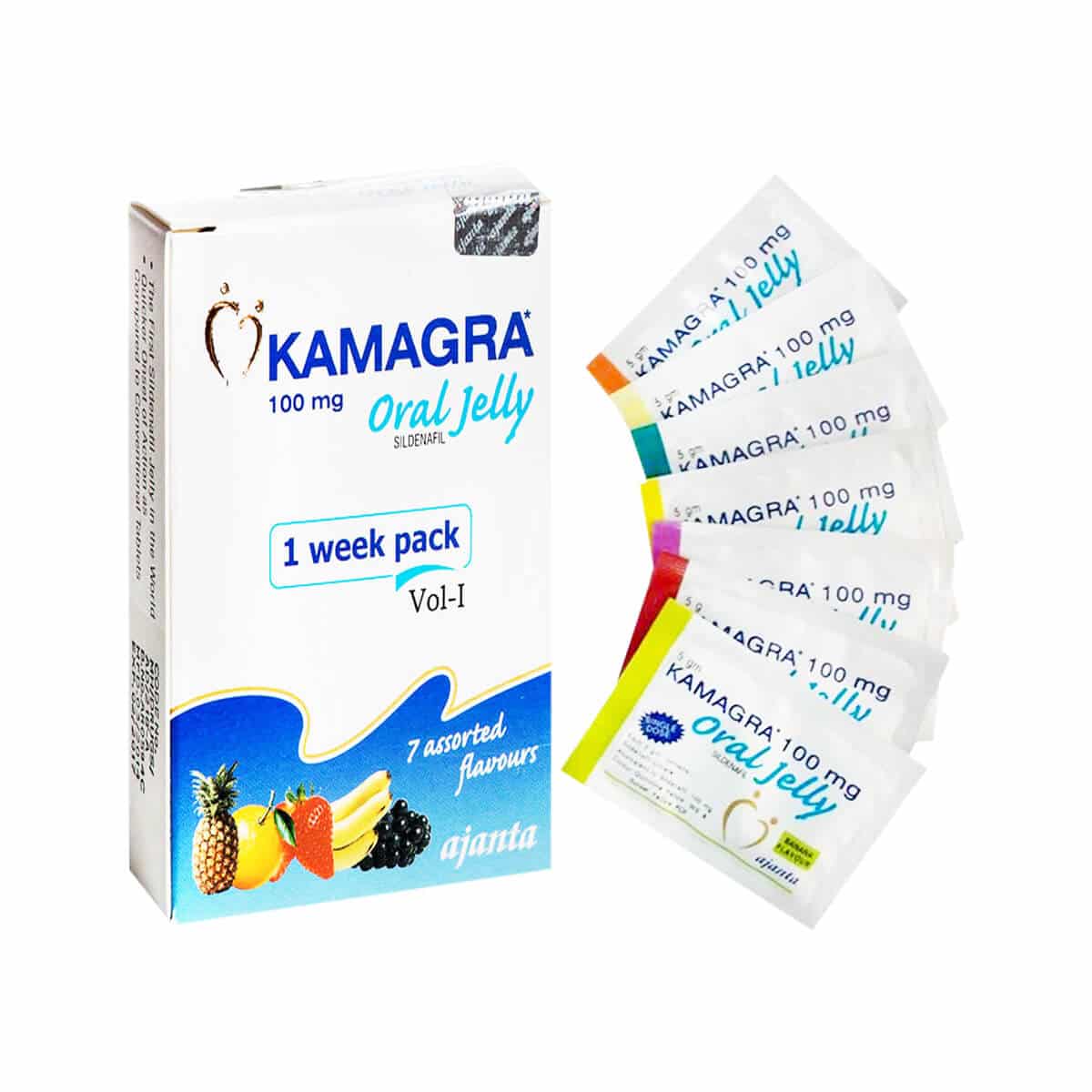 Kamagra Oral Jelly 100 mg – 7 sachês – Ajanta