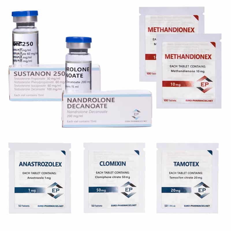 Pacote para Ganho de Massa Muscular (INJETÁVEL) SUSTANON + DECA + DIANABOL (8 semanas) Euro Pharmacies