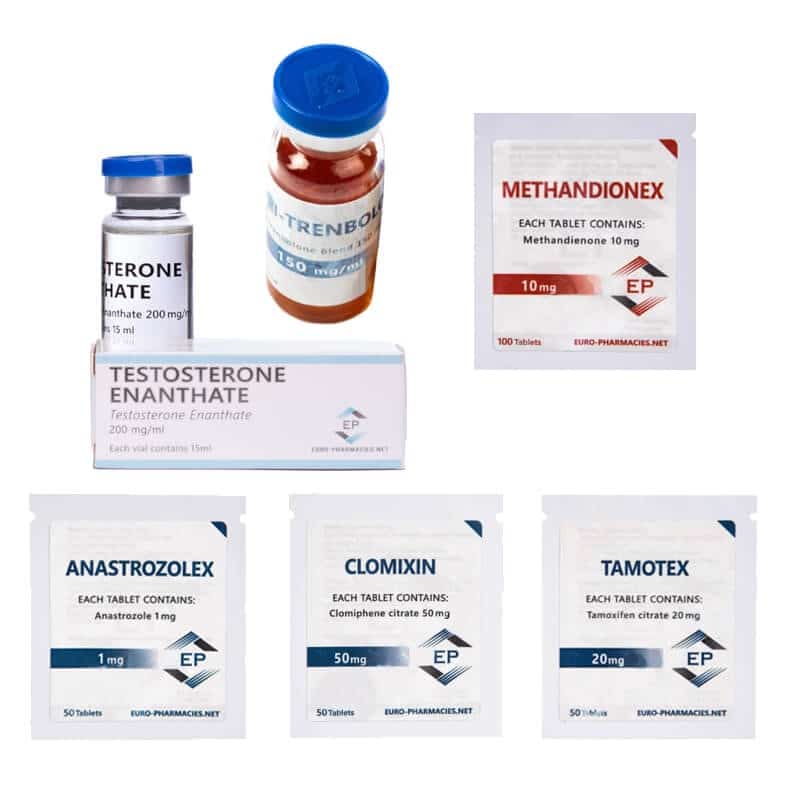 Kit para Ganho de Massa Magra com Injeção Oral EURO PHARMACIES DIANABOL TEST E TRI TREN 10 semanas