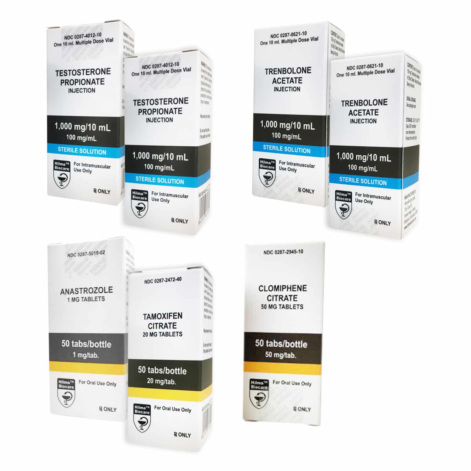 Kit Hilma para Ganho de Massa Muscular Magra: Propionato de Testosterona + Acetato de Trenborola + TPC (6 Semanas)