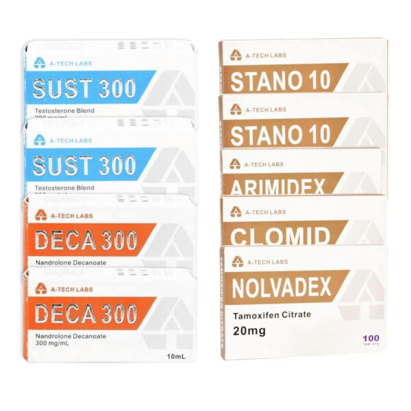 Pacote para Ganho de Massa Muscular Magra (Injeção Oral) Sustanon + Deca + Winstrol (8 Semanas) A Tech