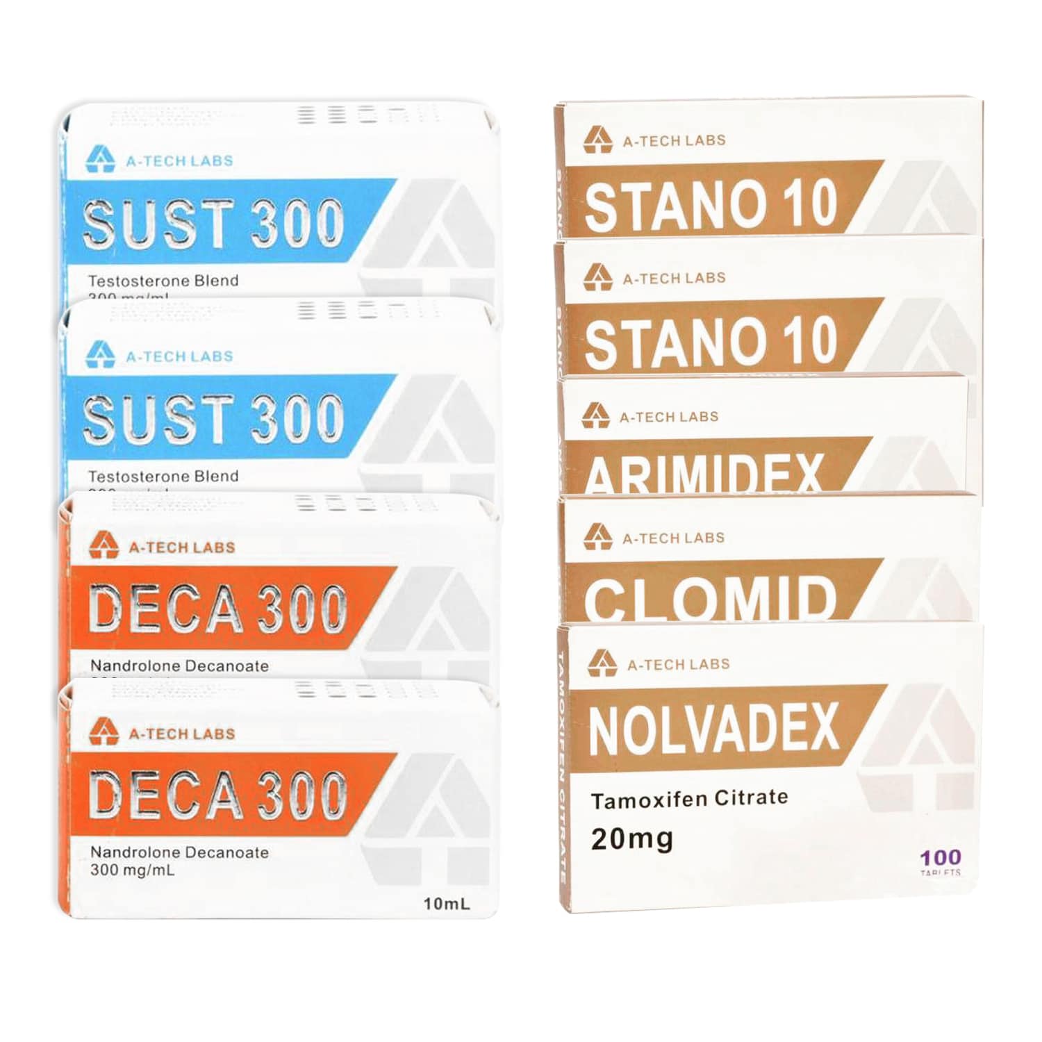 Pacote para Ganho de Massa Muscular Magra (Injeção Oral) Sustanon + Deca + Winstrol (8 Semanas) A Tech
