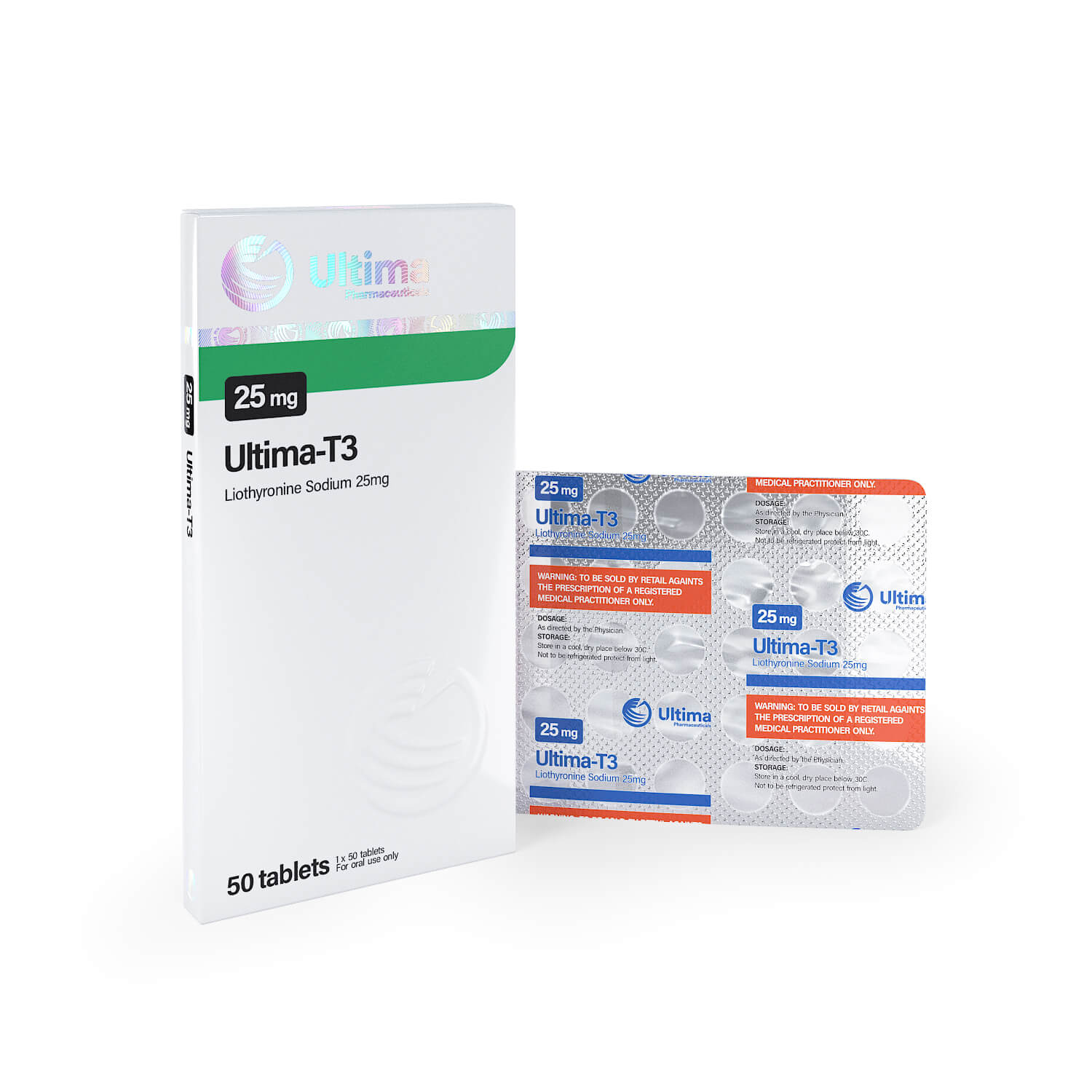 Ultima T3 50 comprimidos x 25 mcg