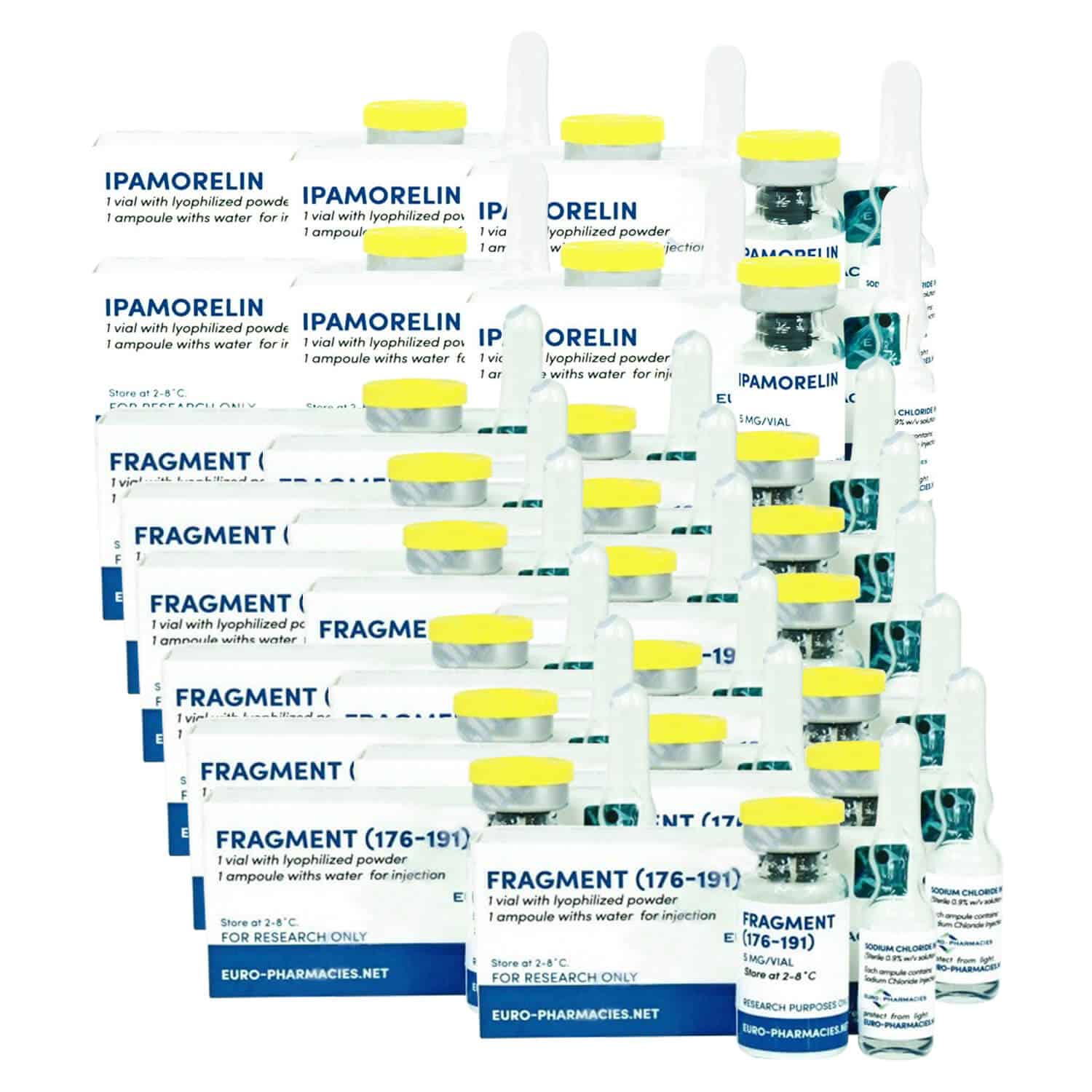 Pacote de peptídeos antienvelhecimento Euro pharmacies HGH Frag 176 191 ipamorelin (12 semanas)