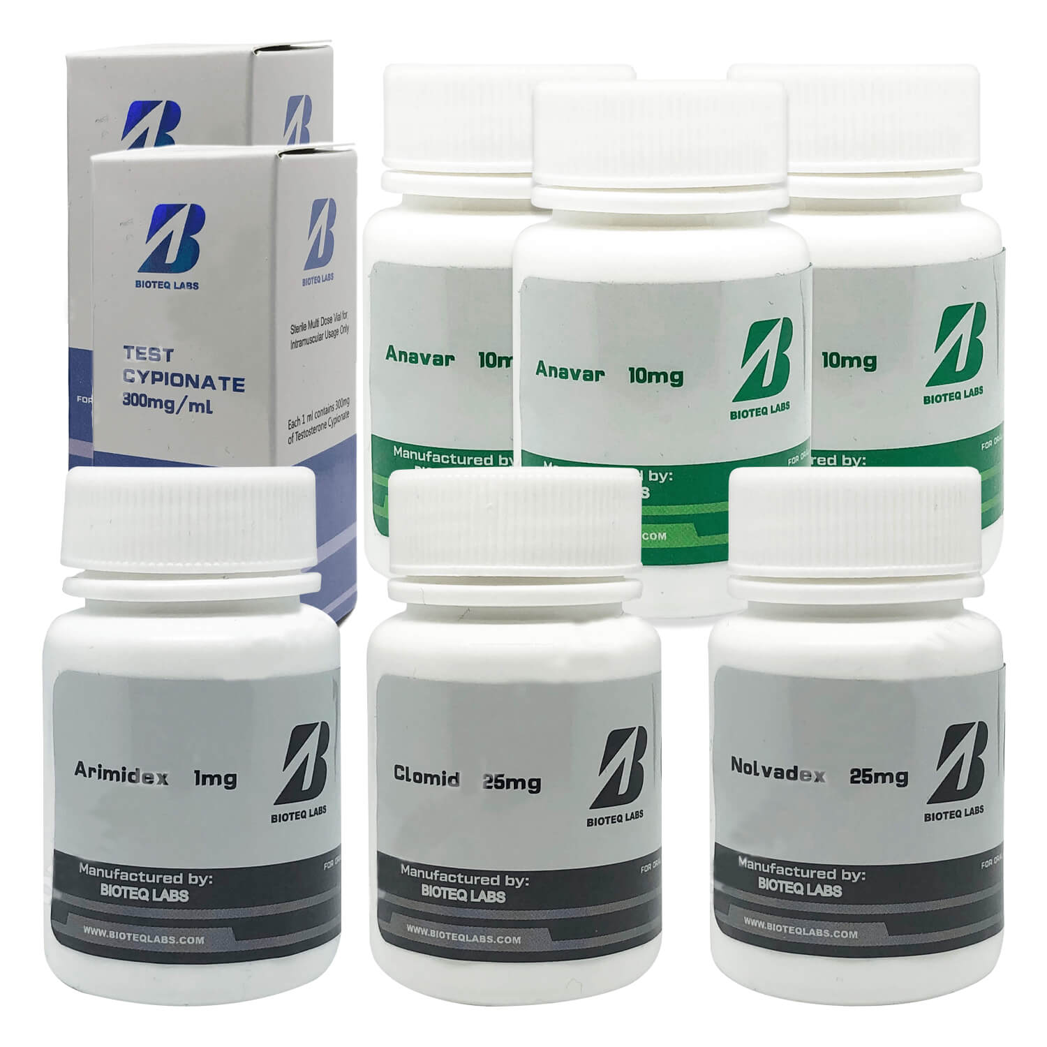 Pacote para Ciclo Intermediário de Perda de Peso Testosterona Cipionato de Sódio (Anavar) - 10 semanas - Bioteq Labs