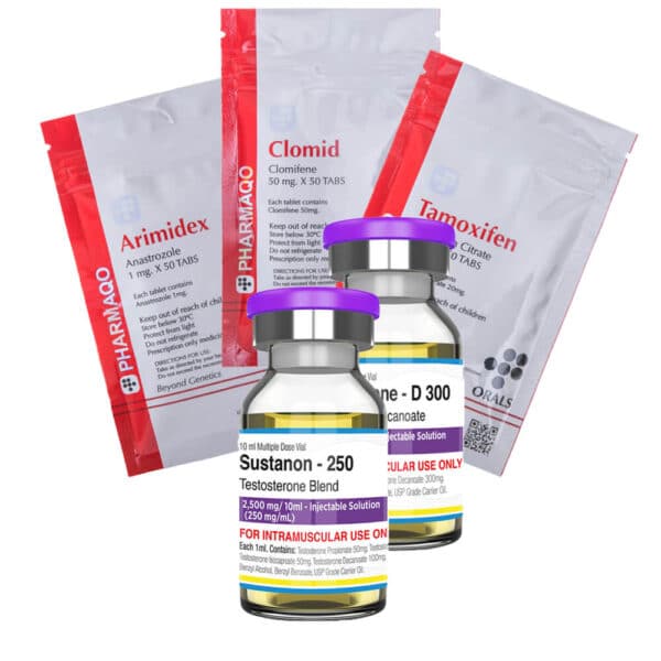 1 Pacote Clássico para Ganho de Massa Muscular - 8 semanas - Sustanon, Deca Durabolin, Proteção para TPC - Pharmaqo Labs - 600x600