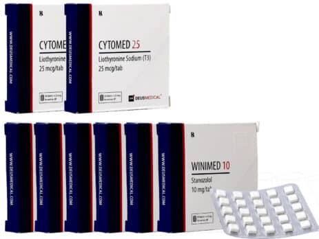 Pacote com 6 comprimidos de estanozolol T3 Cytomel, esteroides orais, para 8 semanas, Deus Medical 463×348