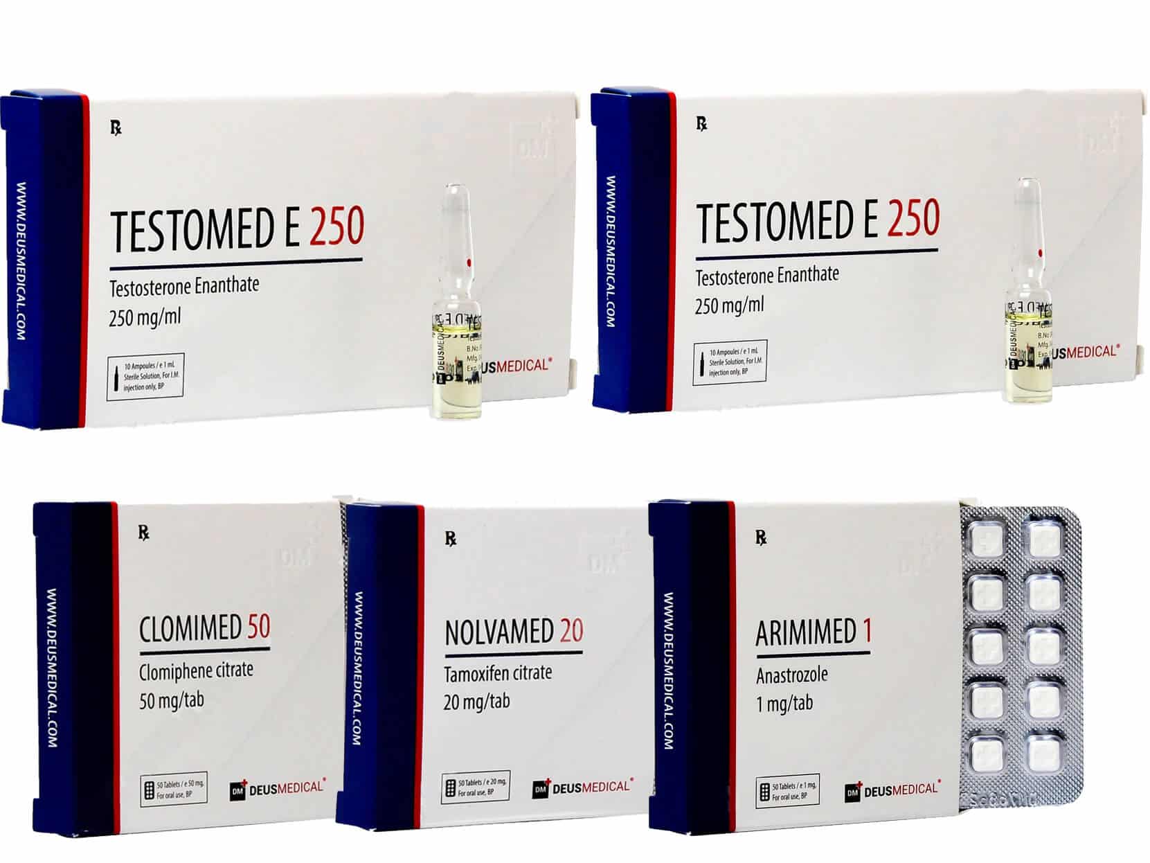 Pacote para ganho de massa de 8 semanas com Enantato de Testosterona para Terapia Pós-Ciclo (TPC) - Deus Medical