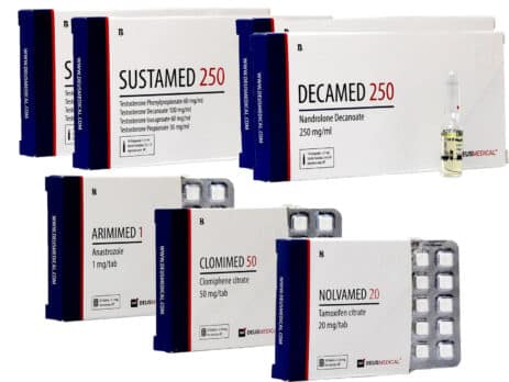 Pacote para ganho de massa Nível II Injetável Sustanon Deca PCT 8 semanas Deus Medical 463×348