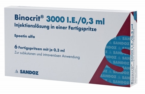 Binocrit 3000 UI 0,3 ml. 6 Solução Injetável em Seringas Pré-Enchidas Epoetina Alfa Sandoz