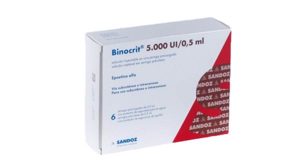 Binocrit 5000 UI 0,5 mL. 6 Solução Injetável em Seringas Pré-Enchidas Epoetina Alfa Sandoz