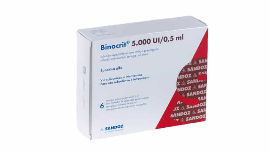 Binocrit 5000 UI 0,5 mL. 6 Solução Injetável em Seringas Pré-Enchidas Epoetina Alfa Sandoz
