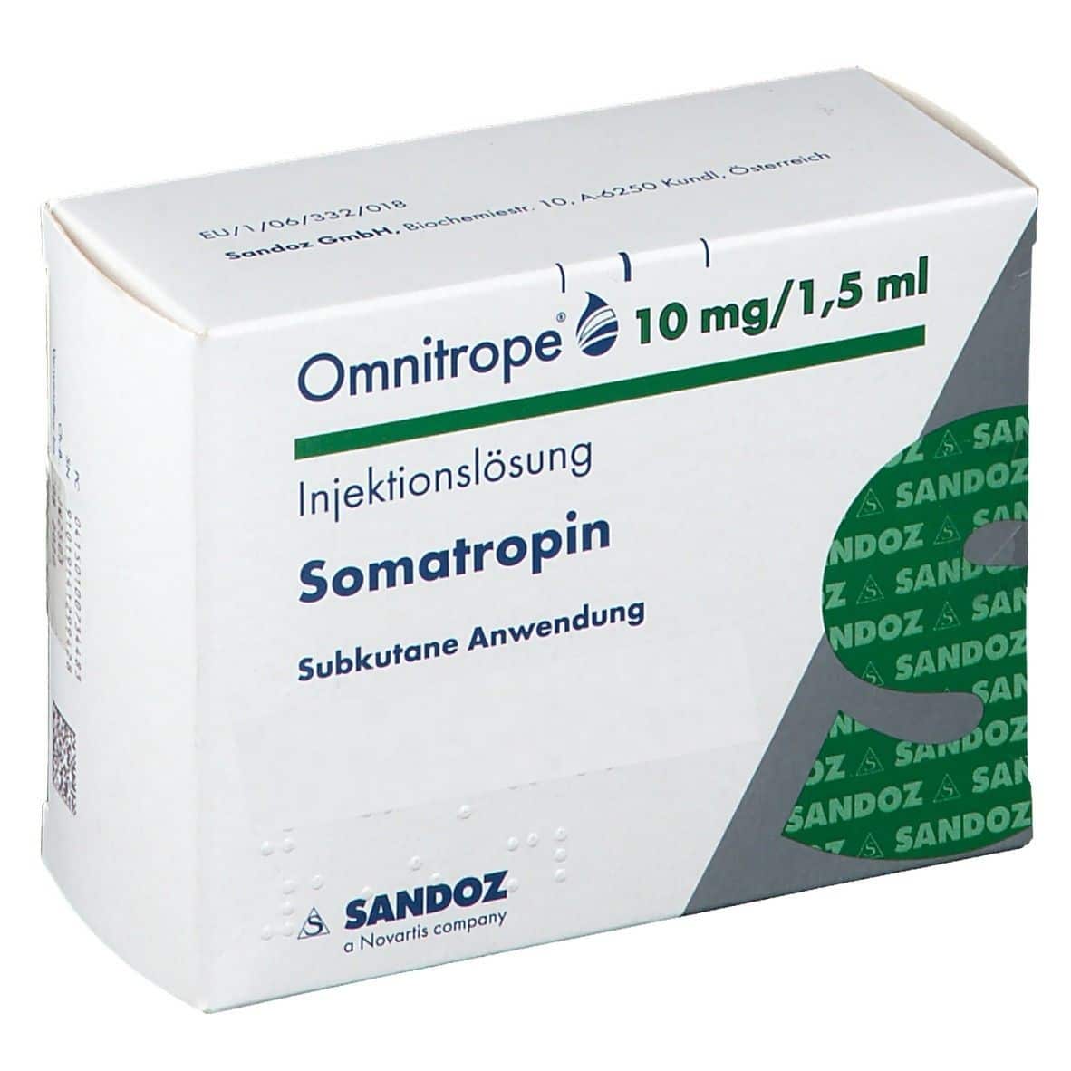 Somatropina Omnitrope 30 UI 10 mg 1,5 ml Cartucho. Sandoz