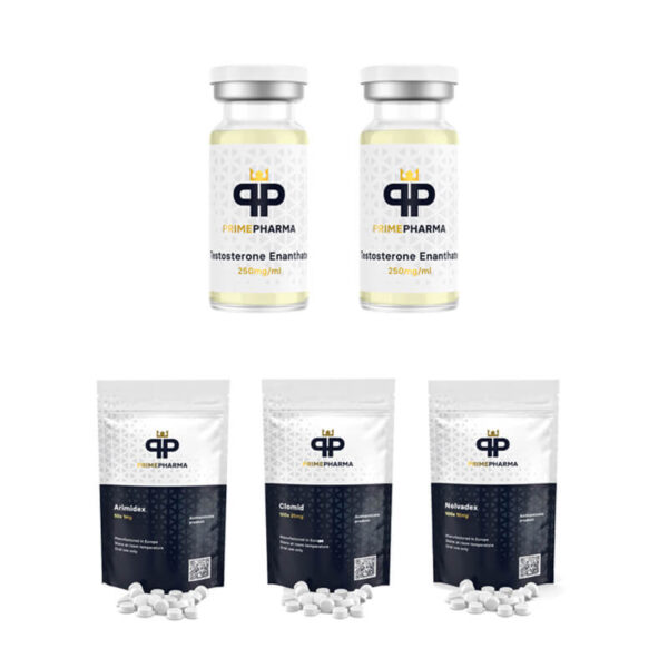 Kit para Ganho de Massa Muscular (INJETO) ENANTHATE 250 + PROTEÇÃO + TPC (8 semanas) PRIME PHARMA