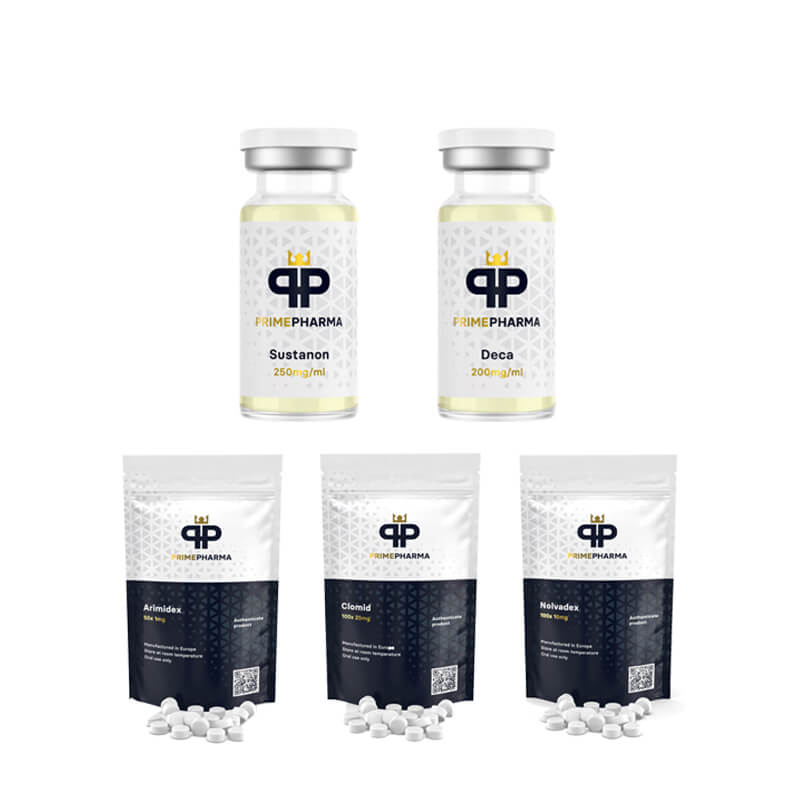 Pacote para Ganho de Massa Nível I (Injetável) SUSTANON 250 + DECA DURABOLIN 250 (8 semanas) PRIME PHARMA