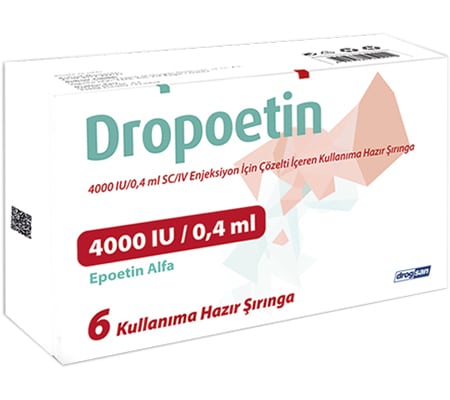 Dropotein 4000 UI 0,4 mL. 6 Solução Injetável em Seringas Pré-Enchidas Epoetina Alfa Medicamento
