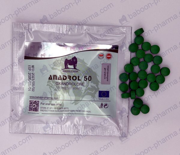 Comprimidos orais de Anadrol 50 mg da Baboon Pharma.