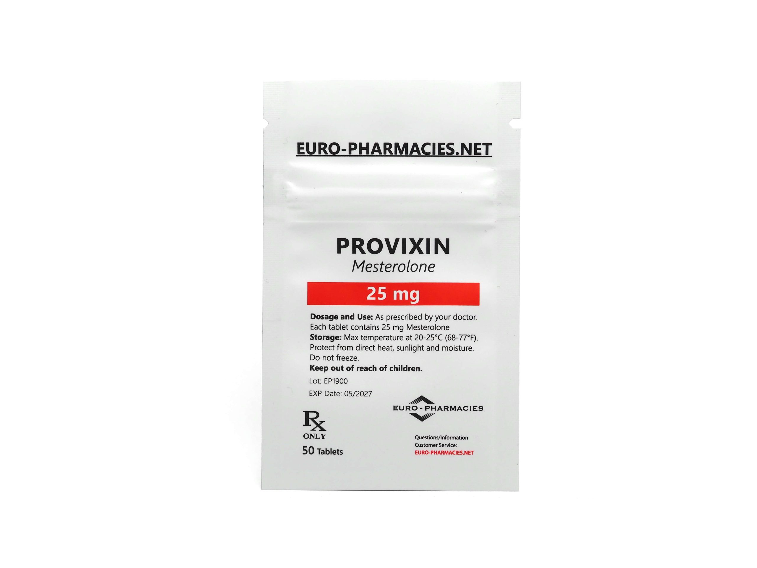 Europharmacies oferece Provixin (Proviron) em embalagens individuais.