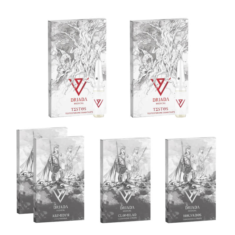 Kit para Ganho de Massa Muscular (8 semanas) Enantato de Testosterona + Proteção + TPC DRIADA MEDICAL