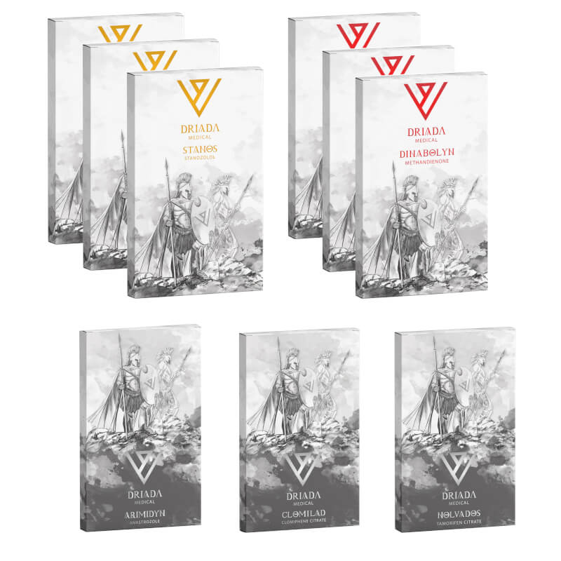 Kit para Ganho de Massa Muscular Magra Driada Medical: Esteroides Orais Dianabol + Winstrol (8 semanas)