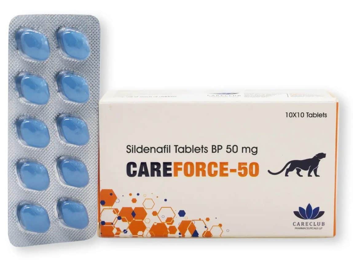 Careforce 50mg Sildenafil BP 100 comprimidos Farmácia UE