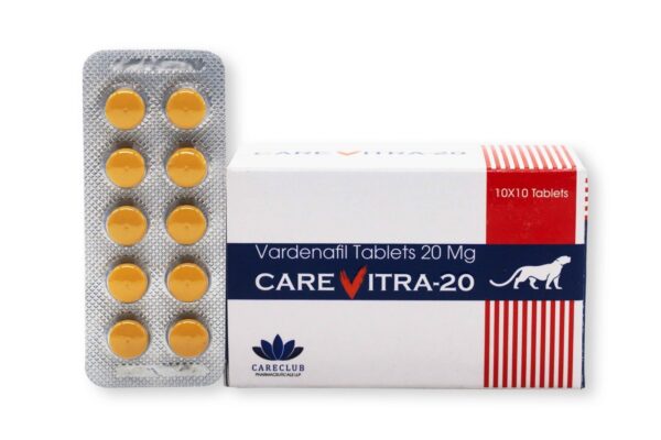Carevitra 20mg Vardenafil 100 comprimidos Farmácia UE