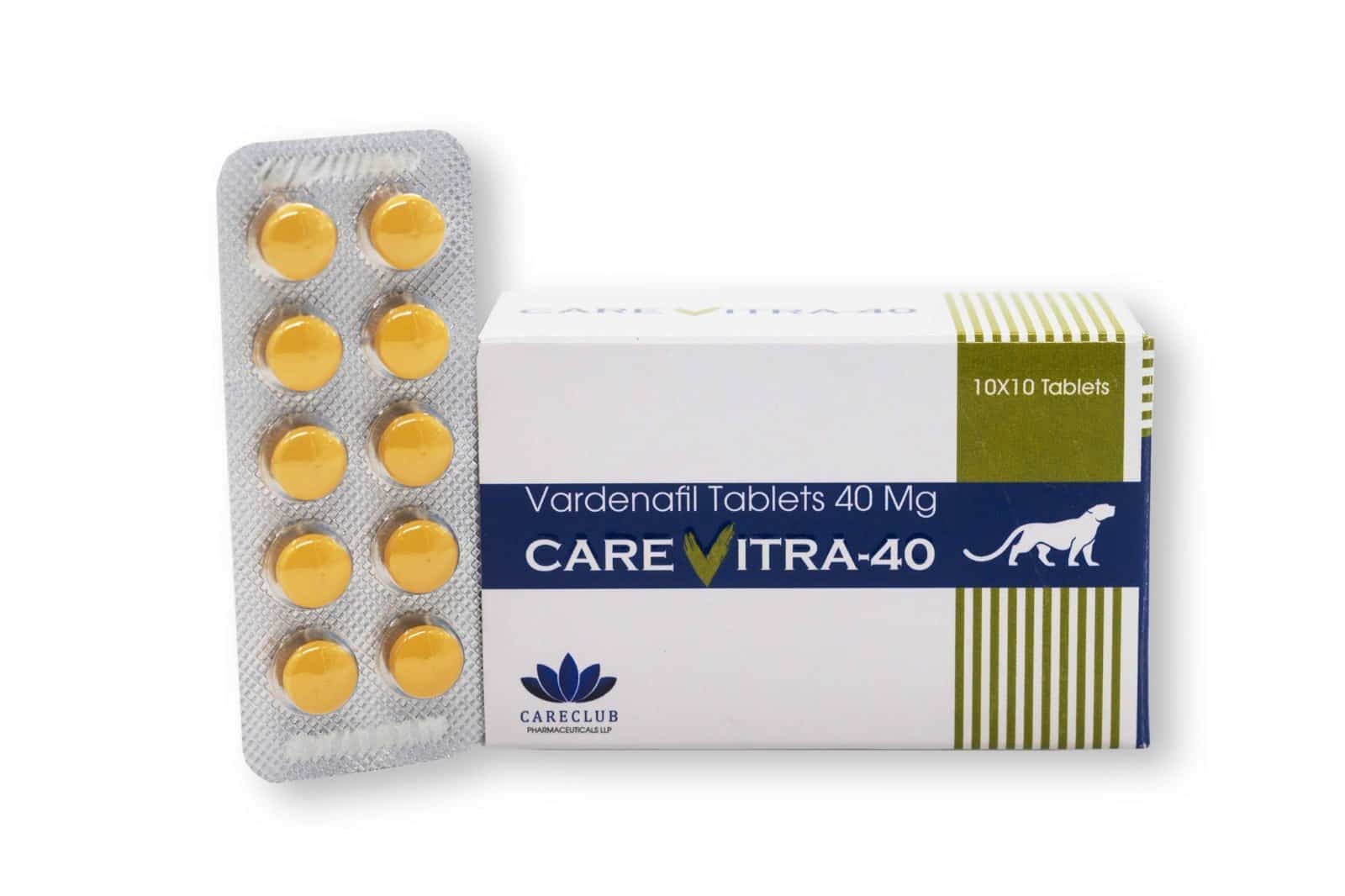 Carevitra 40mg Vardenafil 100 comprimidos Farmácia UE