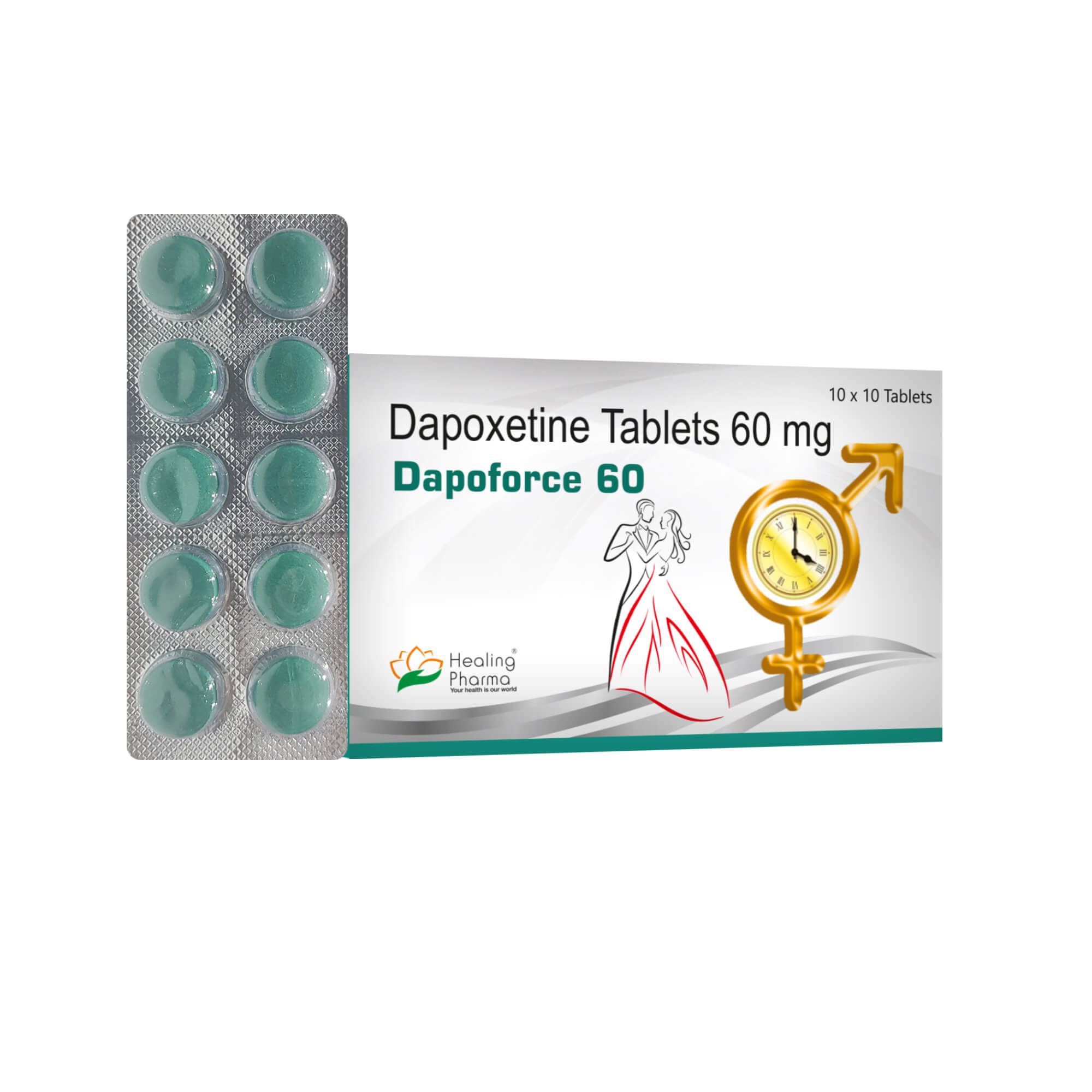 Dapoforce 60mg Dapoxetina 100 comprimidos Farmácia UE