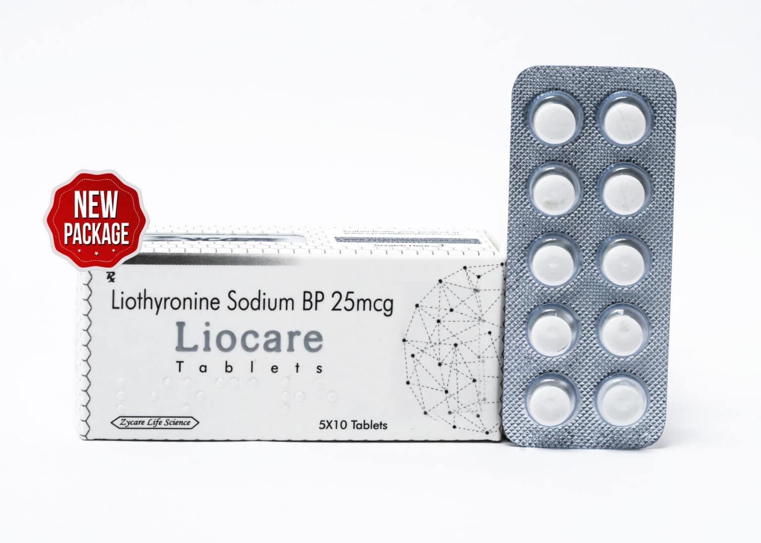 Comprimidos de Liotironina Sódica LIOCARE BP 25mg 5×10 1