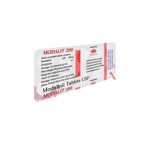 Modalit 200mg Modafinil Tab USP 100 comprimidos Farmácia UE