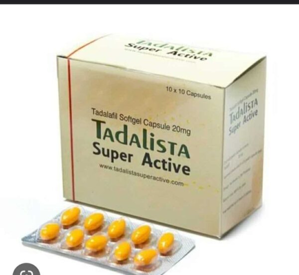 Tadalista Super Active Tadaladil Cápsulas de gelatina mole 20 mg 100 comprimidos Farmácia UE