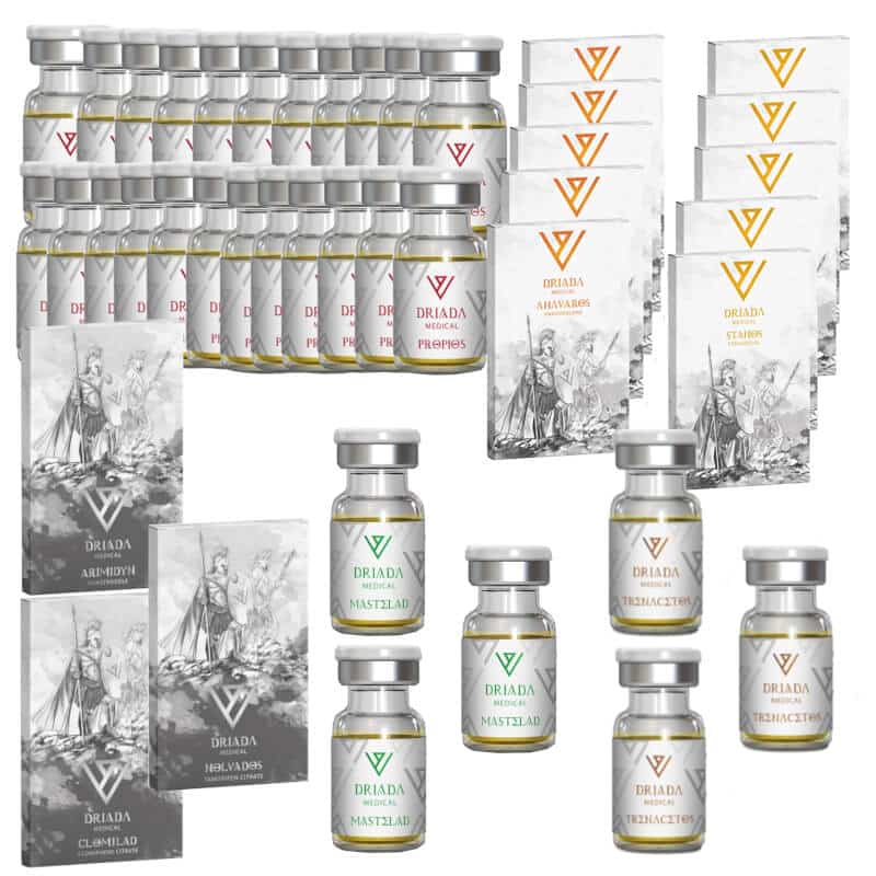 PACOTE EXTREMO PARA GANHO DE MASSA SECA Testosterona P Trenbolona A Masteron P Anavar Winstrol Oral 16 semanas DRIADA