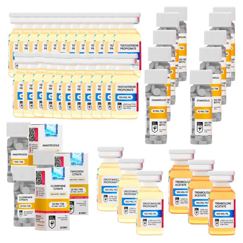 PACOTE EXTREMO PARA GANHO DE MASSA MUSCULAR MAGRA Testosterona, Trenbolona, Masteron, Anavar, Winstrol (Oral) - 16 semanas - HILMA