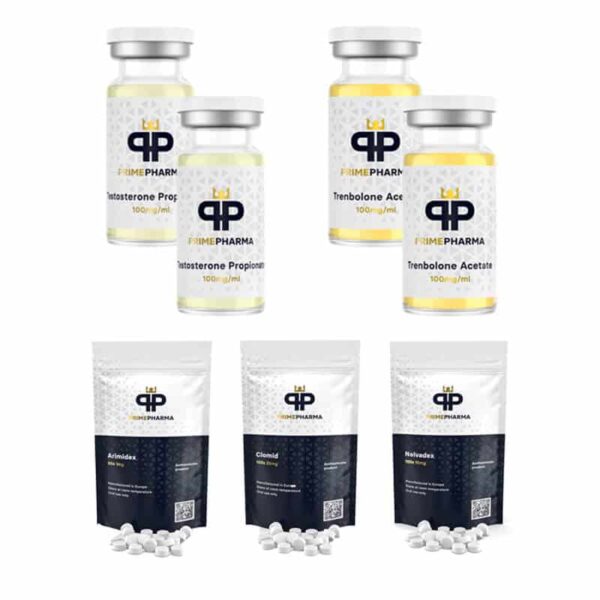 Kit para Ganho de Massa Magra de 6 Semanas da PRIME PHARMA: Propionato de Testosterona, Acetato de Trenborola para Terapia Pós-Ciclo (TPC)