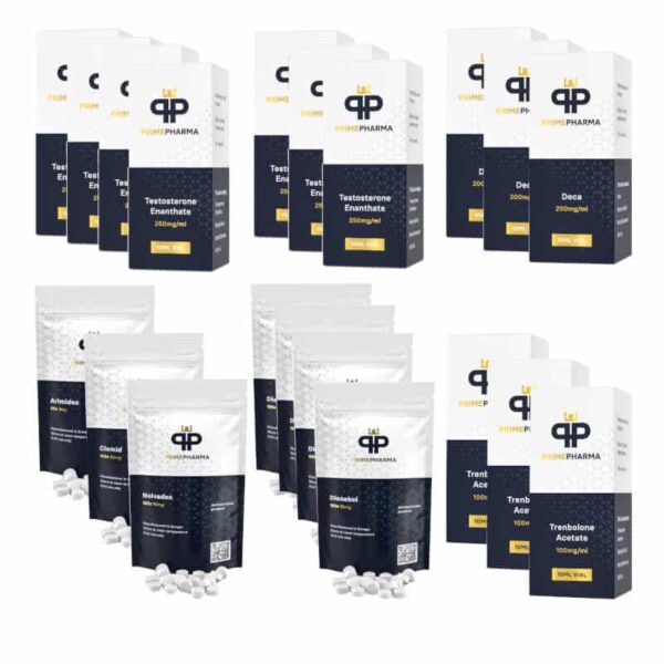 Pacote de Ganho de Massa Extrema TEST E DECA TREN A DIANABOL 16 semanas Prime Pharma