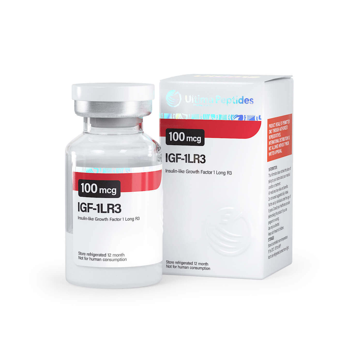 Ultima-IGF-1 LR3 0,1 mg - 1 frasco x 100 mcg - UltimaPeptides EUA