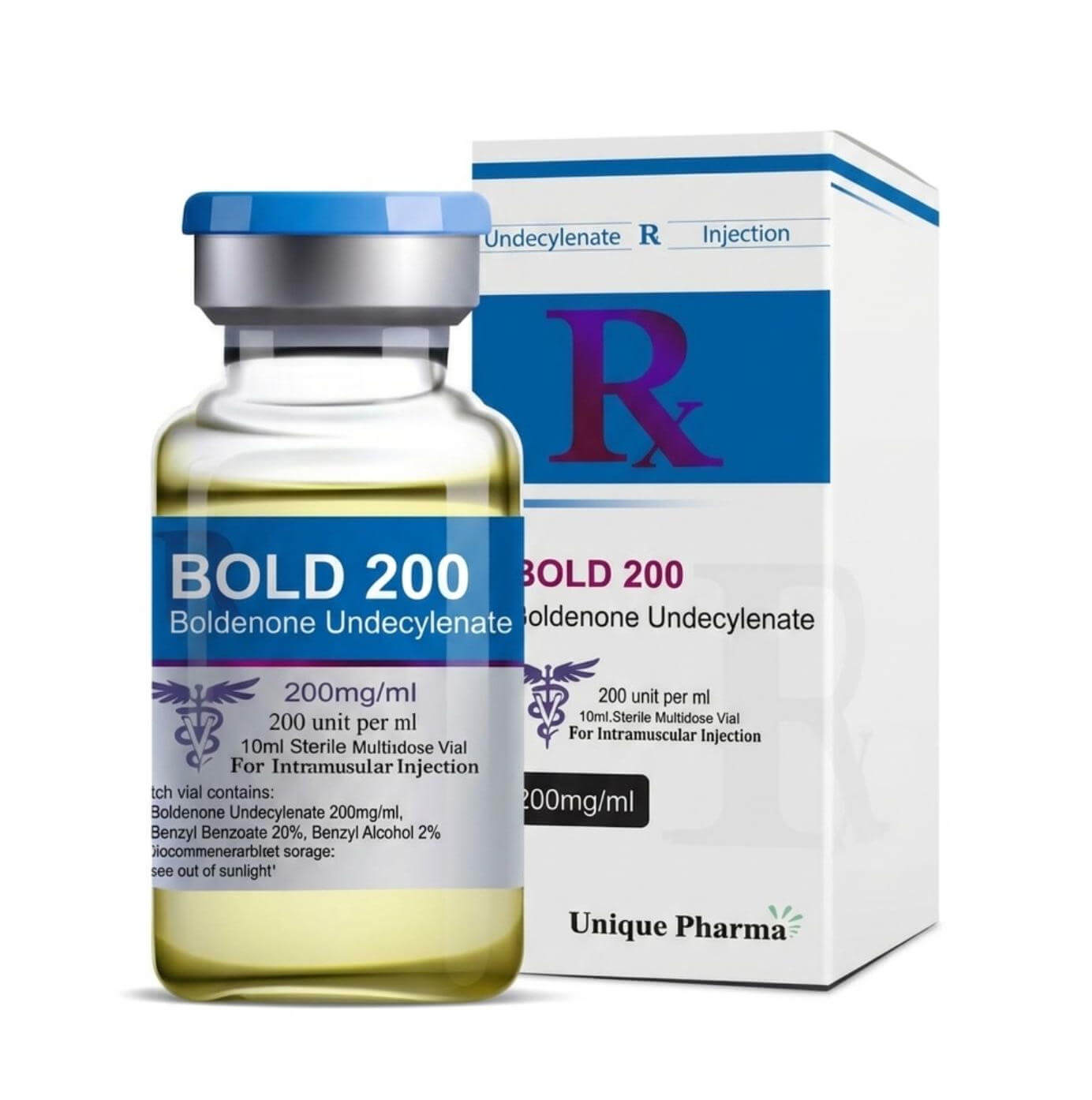 BOLD 200 - Undecilenato de boldenona (200 mg/ml 10 ml) - UNIQUE-PHARMA