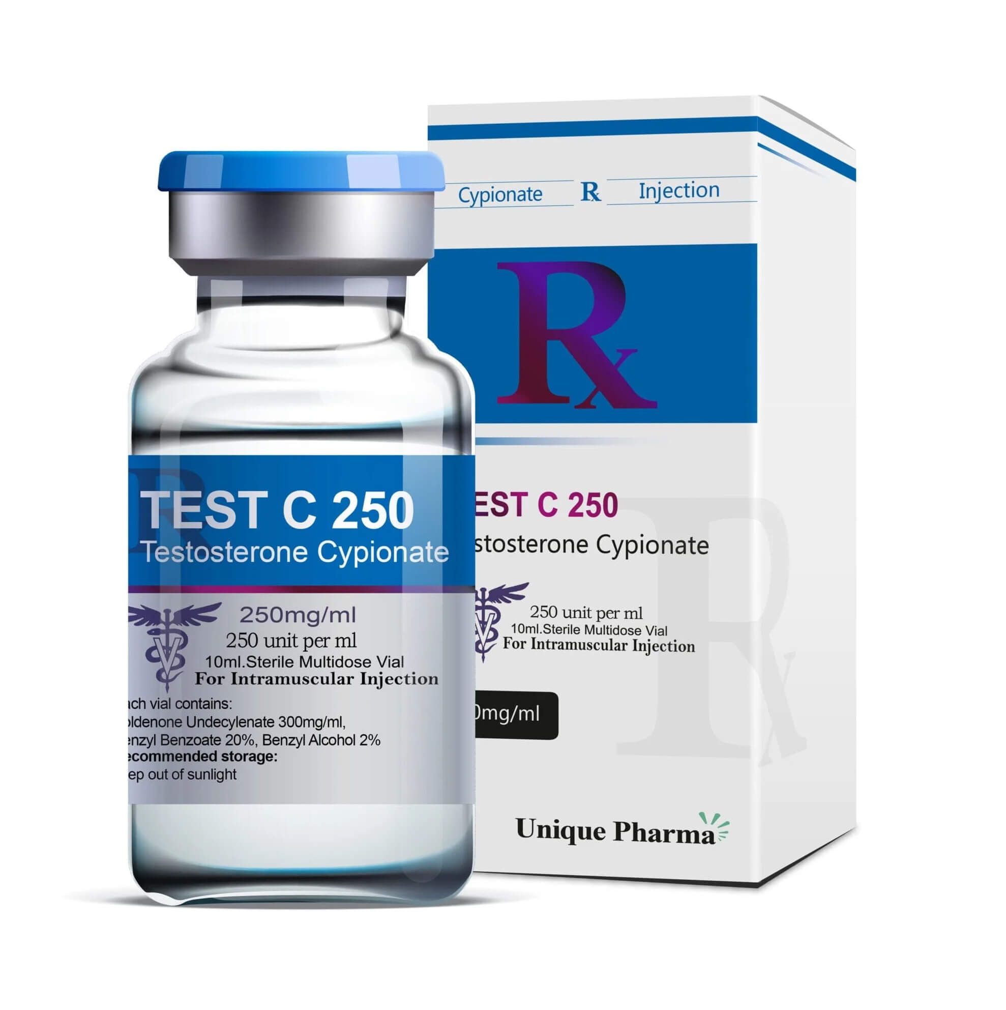 Test C 250 - Cipionato de testosterona (250 mg/ml 10 ml) - UNIQUE-PHARMA